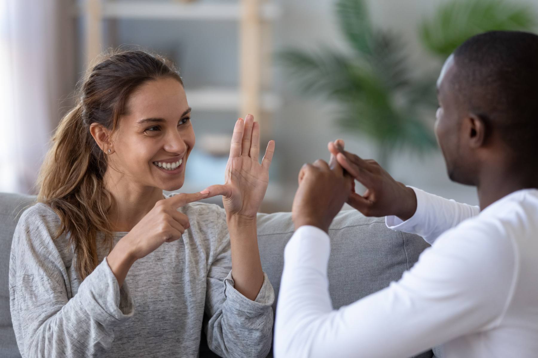 talking with sign finger hand language