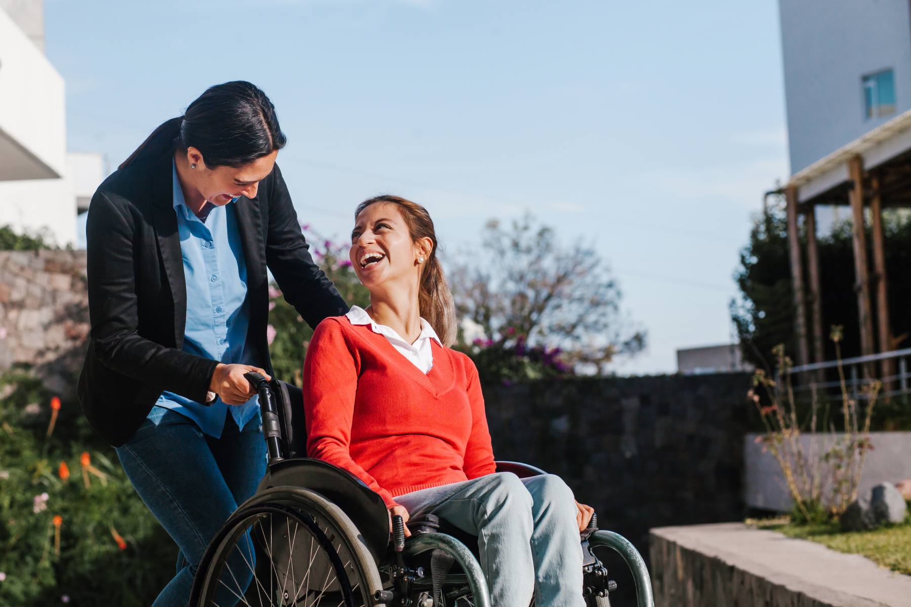 woman in wheelchair and her friend